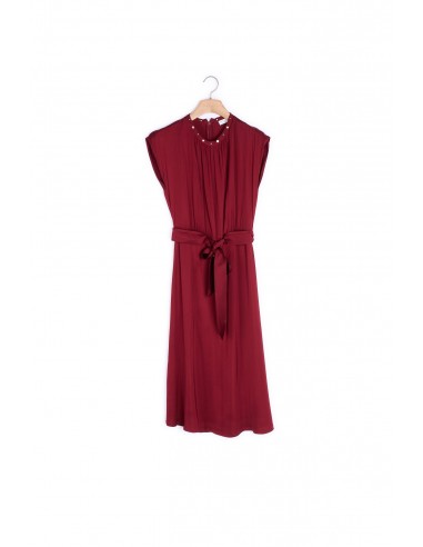 Robe midi sans manches en linge