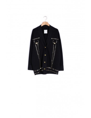 Cardi-coat orné de studs rembourrage situé sous