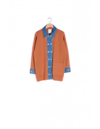 Cardigan oversize à empiècements jean prix