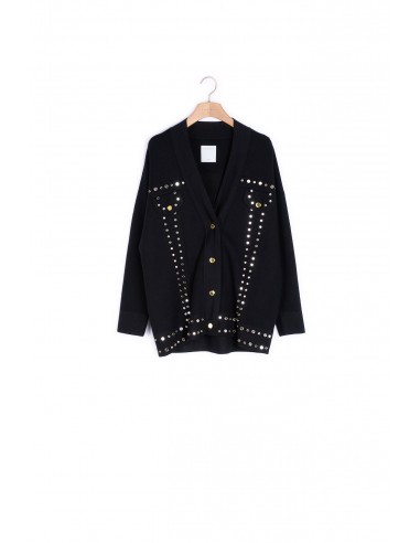 Cardi-coat orné de studs pas cher chine