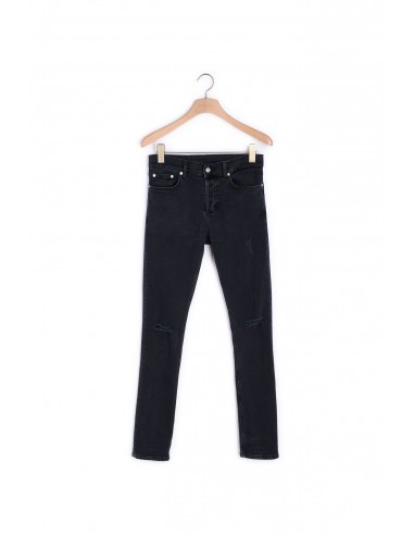 Jean noir destroy - Coupe skinny rembourrage situé sous